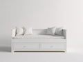 Divano letto-Legno-Tessuto-205x92x82 cm-Bianco-Beige-Classico