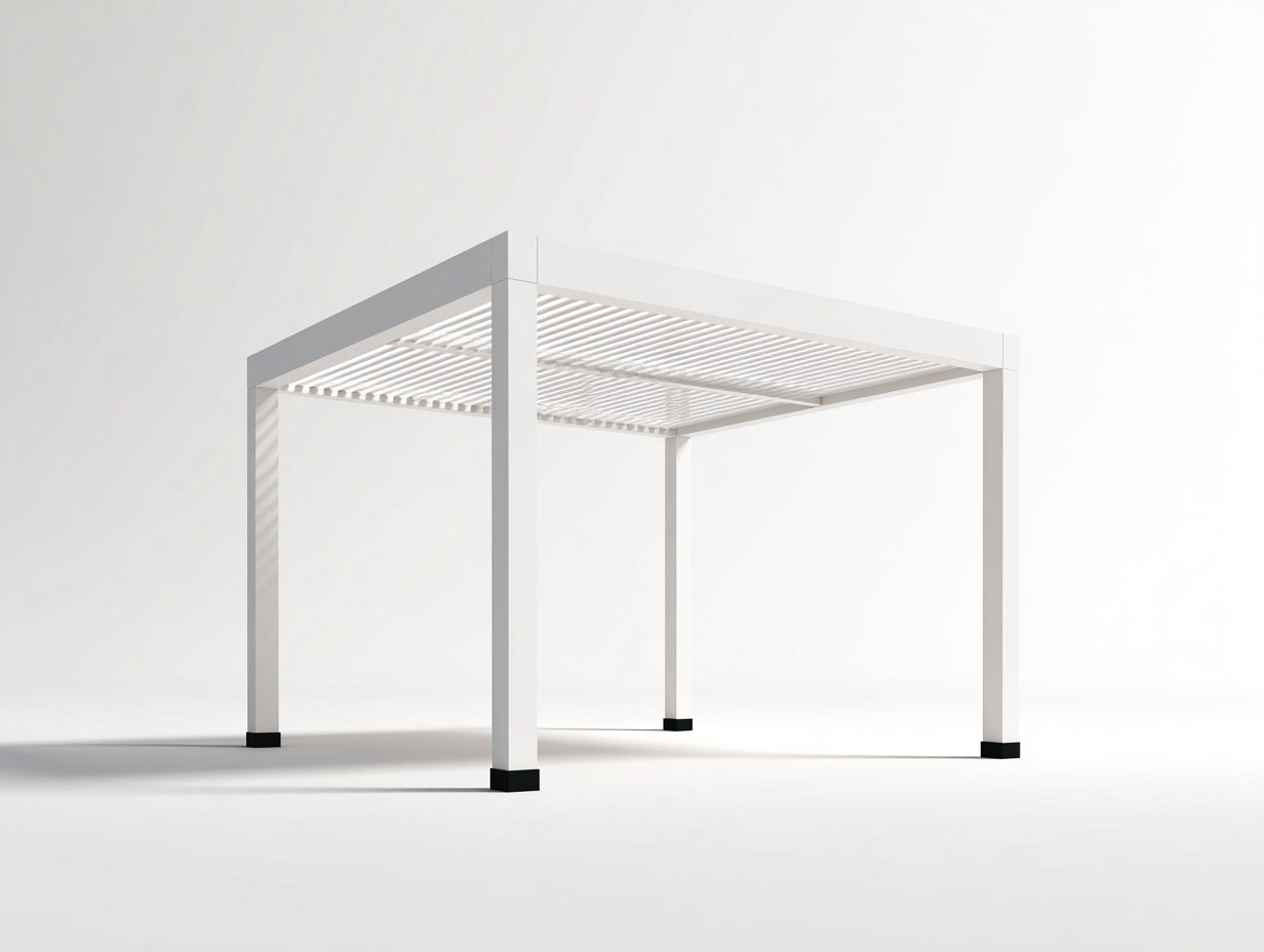 Pergola da giardino - Alluminio - 300x300x250 cm - Bianco - Stile moderno minimalista