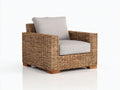 Poltrona da giardino-Rattan-Tessuto-111x101x89 cm-Grigio chiaro-Marrone-Stile contemporaneo