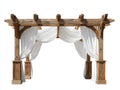 Pergola da giardino - Legno-Tessuto - 320x220x245 cm - Marrone-Bianco - Stile rustico elegante