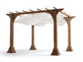 Pergola da giardino - Legno-Tessuto - 350x250x265 cm - Marrone-Bianco - Stile classico elegante
