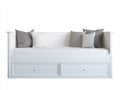 Divano letto-Legno-Tessuto-204x96x81 cm-Bianco-Grigio-Contemporaneo