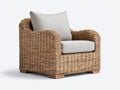 Poltrona da giardino-Rattan-Tessuto-104x94x85 cm-Beige-Marrone-Boho