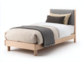Letto singolo - legno-tessuto - 209x101x95 cm - legno naturale-grigio - nordico