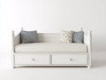 Divano letto-Legno-Tessuto-205x92x86 cm-Bianco-Beige-Classico