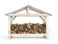 Portalegna - Legno - 156x68x158 cm - Bianco - Stile rustico da esterno