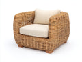 Poltrona da giardino-Rattan-Tessuto-101x93x83 cm-Beige-Marrone-Stile naturale