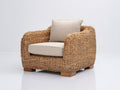 Poltrona da giardino-Rattan-Tessuto-103x95x84 cm-Beige-Marrone-Stile naturale